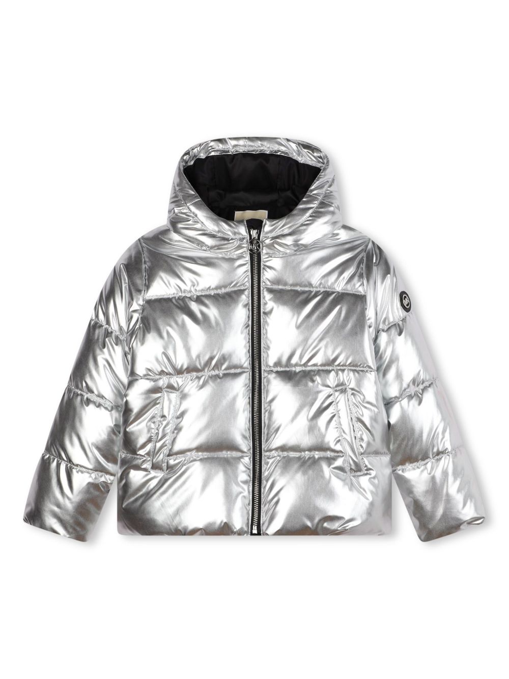 Michael Kors Kids 金属感蓬松夹克 - 银色