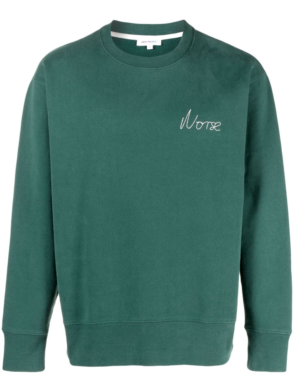 Norse Projects logo刺绣棉卫衣 - 绿色