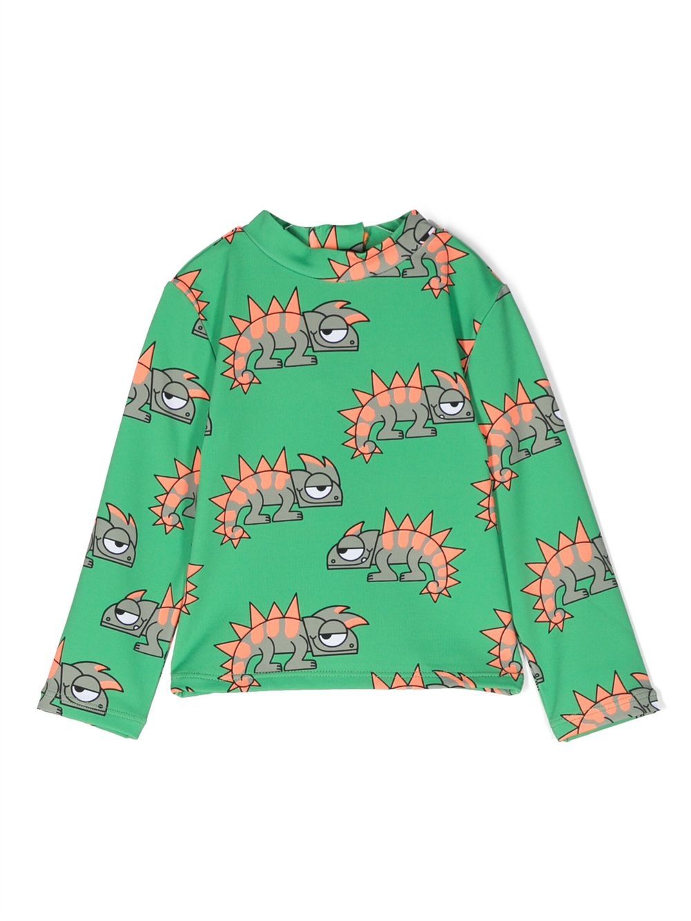 Stella McCartney Kids 蜥蜴印花长袖上衣 - 绿色