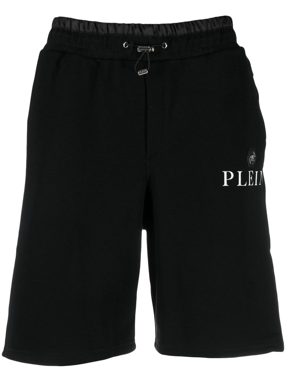 Philipp Plein logo标牌运动短裤 - 黑色