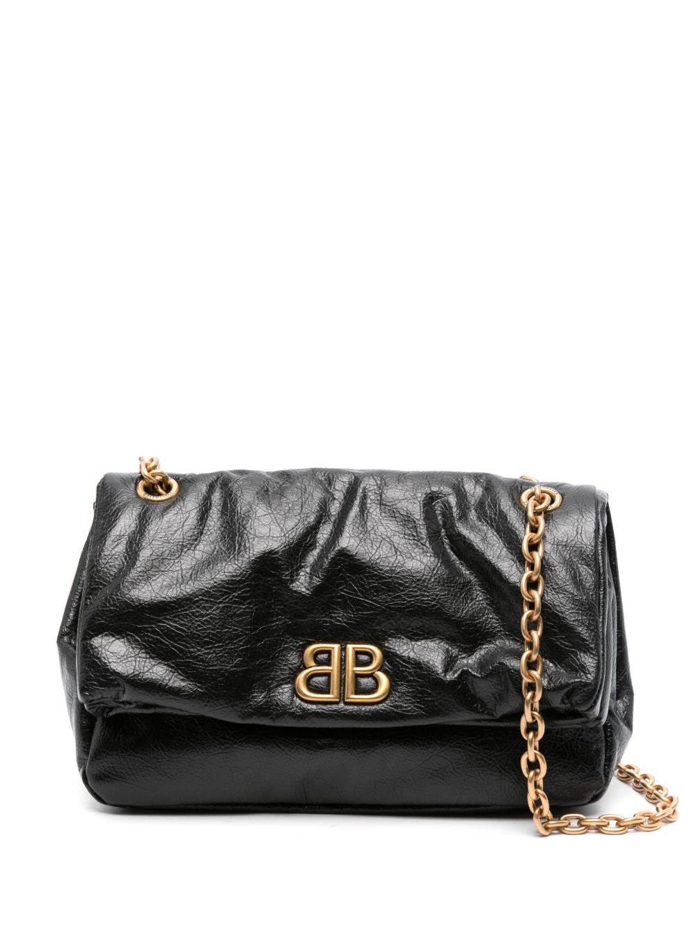 Balenciaga Monaco 小号搭链单肩包 - 黑色