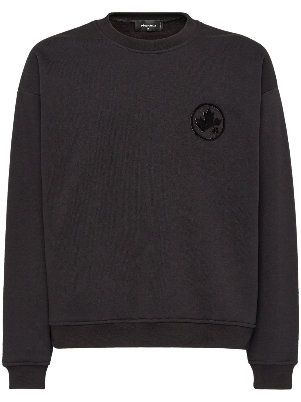 DSQUARED2 logo印花棉卫衣 - 黑色