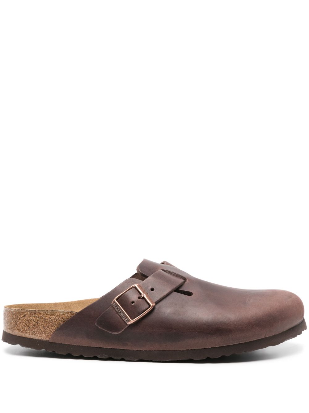 Birkenstock Boston Bold 皮质拖鞋 - 褐色