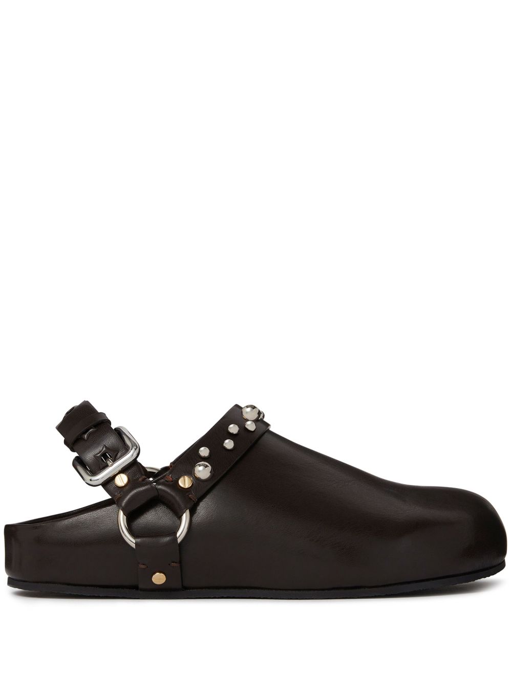 Stella McCartney Elyse 铆钉人造皮革穆勒鞋 - 褐色