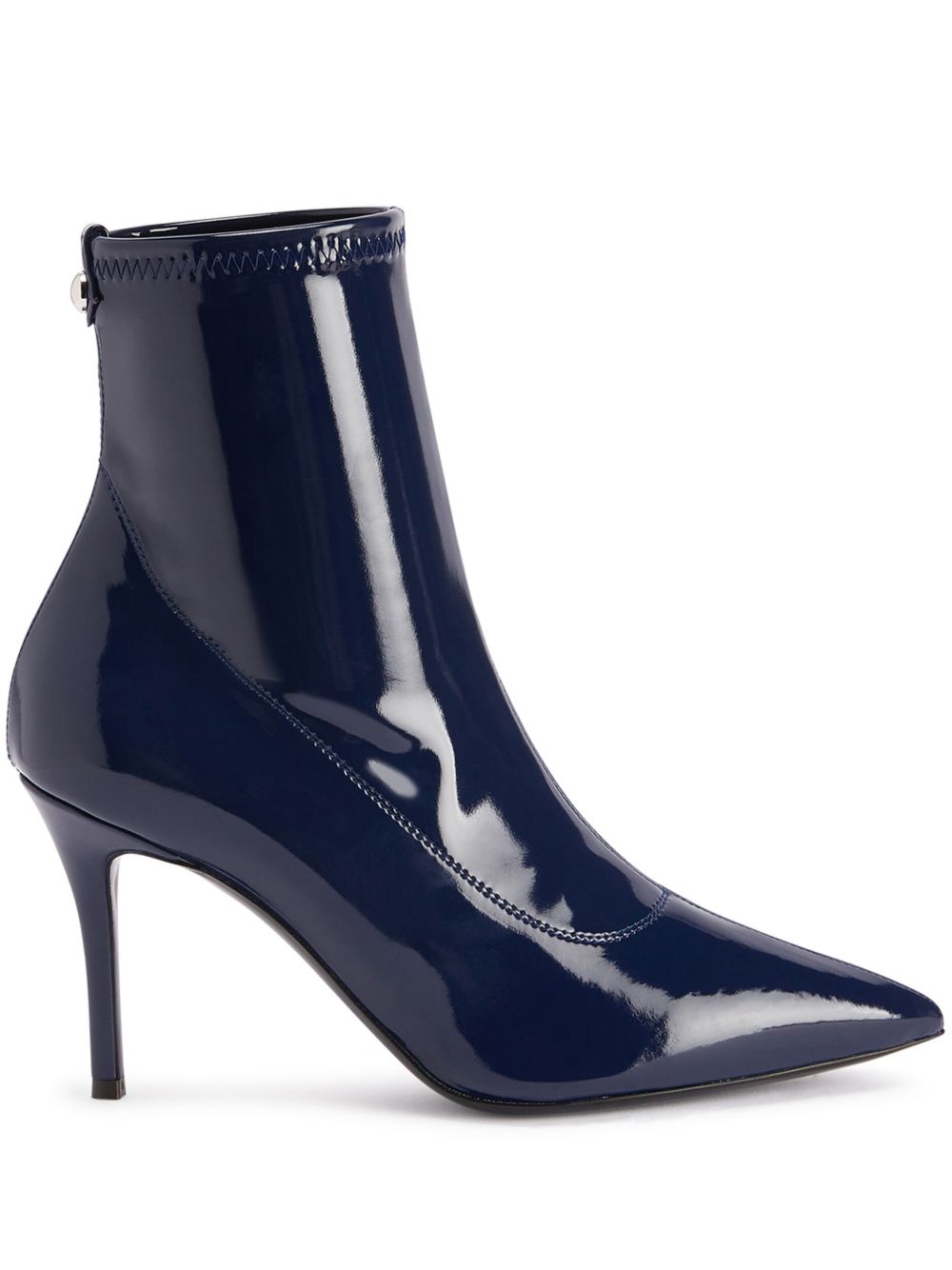 Giuseppe Zanotti Mirea 高跟皮质及踝靴 - 蓝色