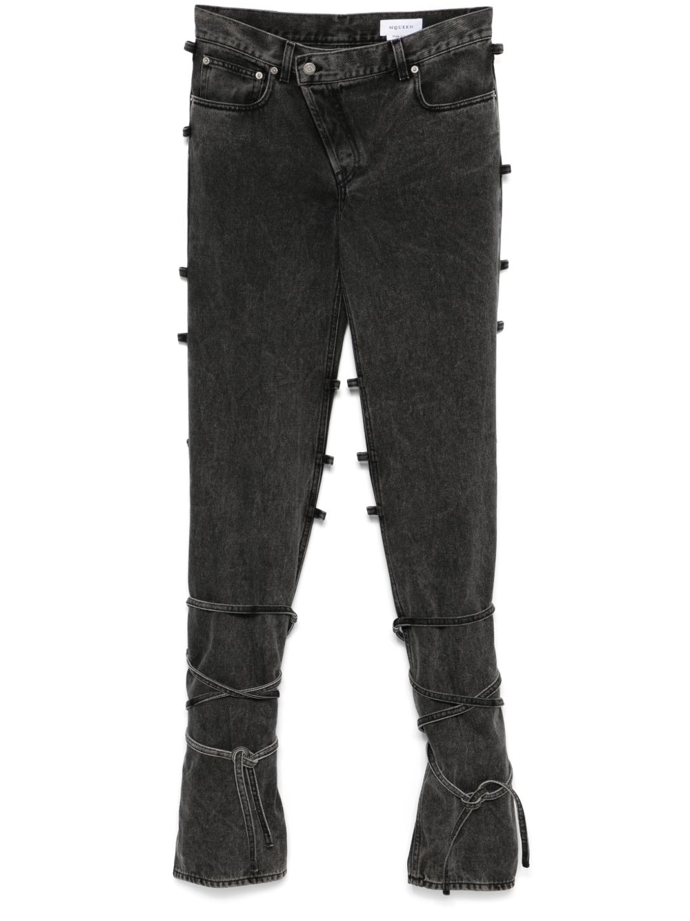 Alexander McQueen 系带牛仔裤 - 黑色
