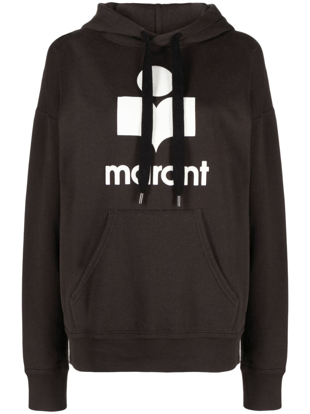 MARANT ÉTOILE Mansel 植绒logo连帽衫 - 黑色