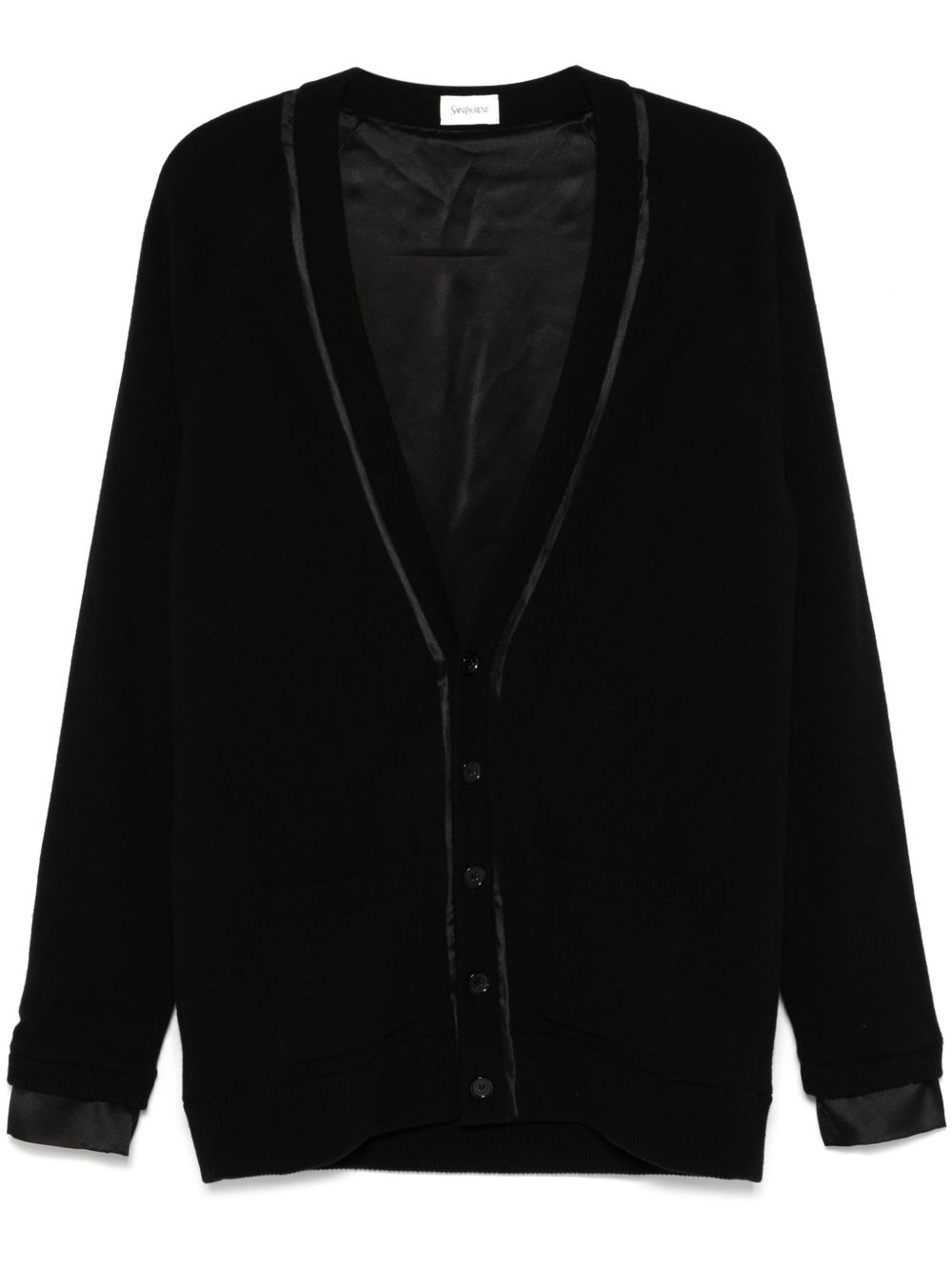 Saint Laurent 真丝边饰开衫 - 黑色