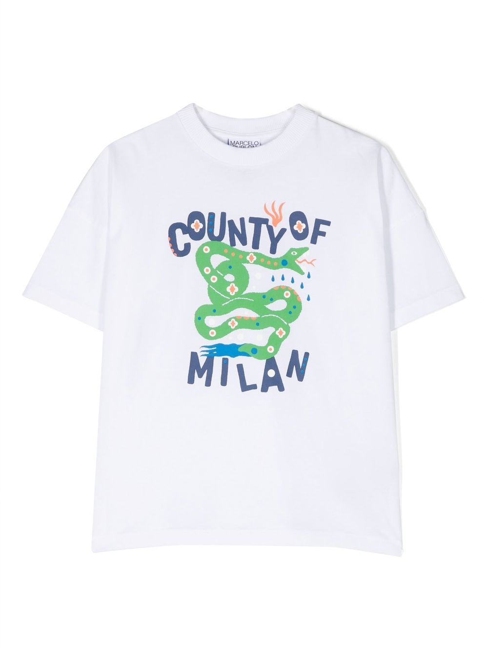 Marcelo Burlon County Of Milan Kids 蛇纹印花短袖T恤 - 白色