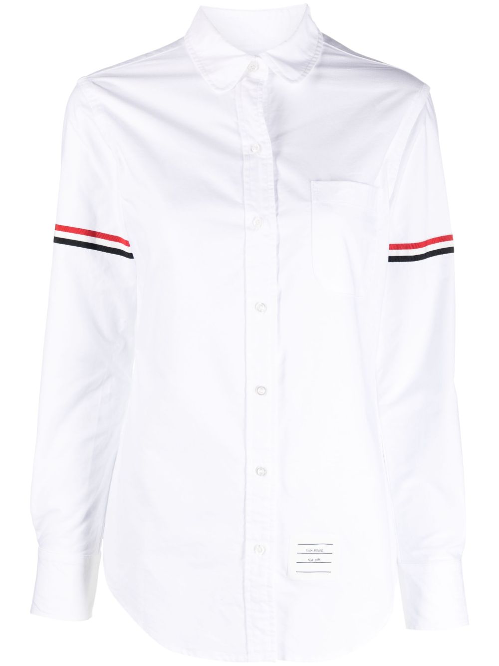 Thom Browne 红白蓝条纹棉衬衫 - 白色