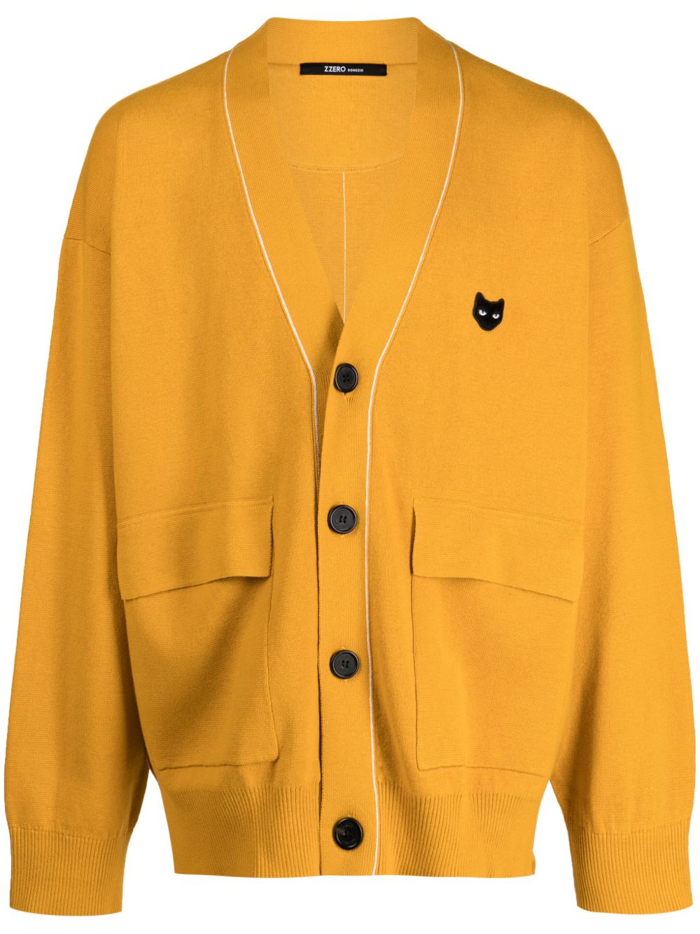 ZZERO BY SONGZIO Trace Panther V-neck cardigan - 橘色