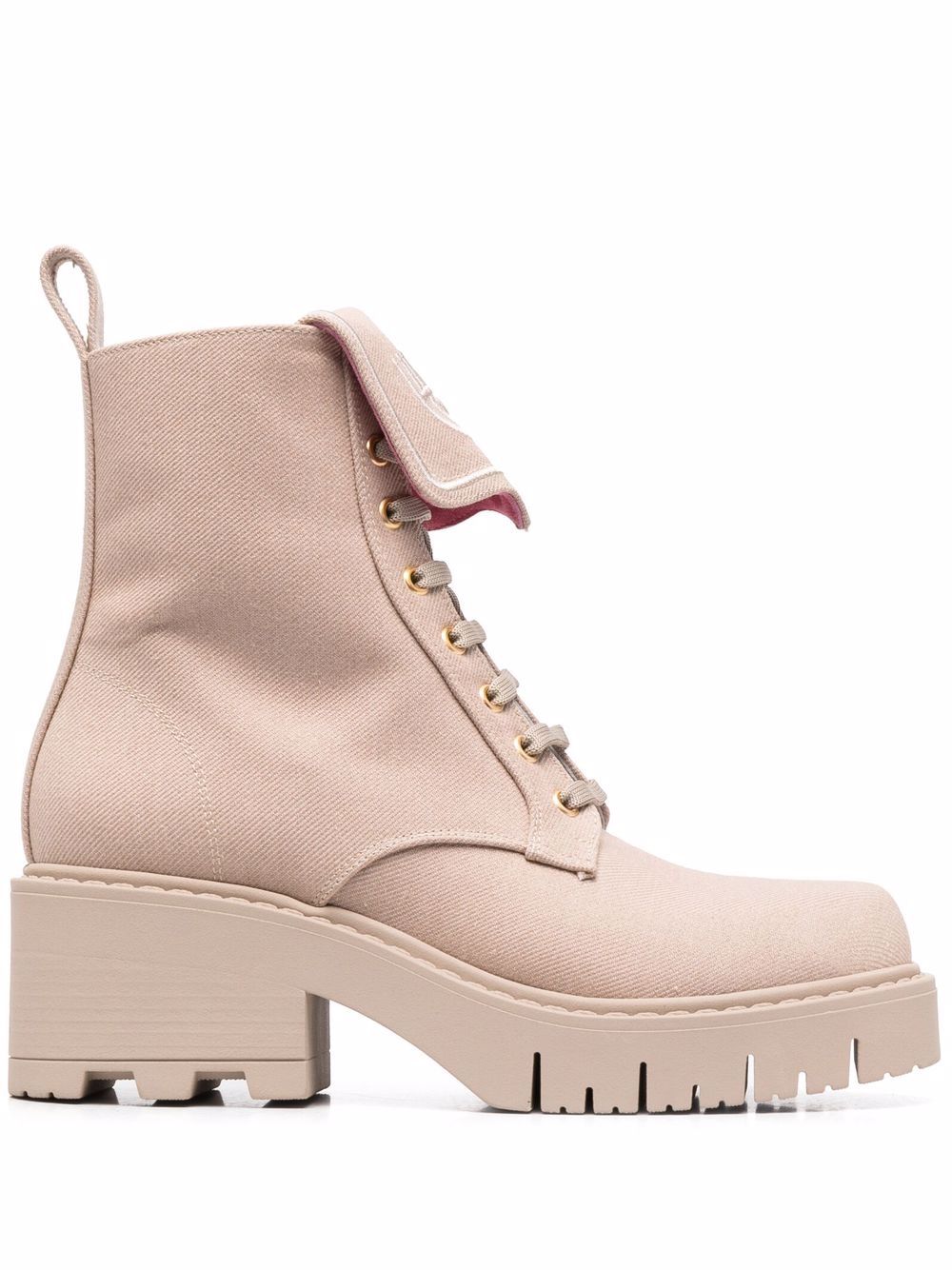 Chiara Ferragni Eyelike 刺绣牛仔短靴 - 中性色