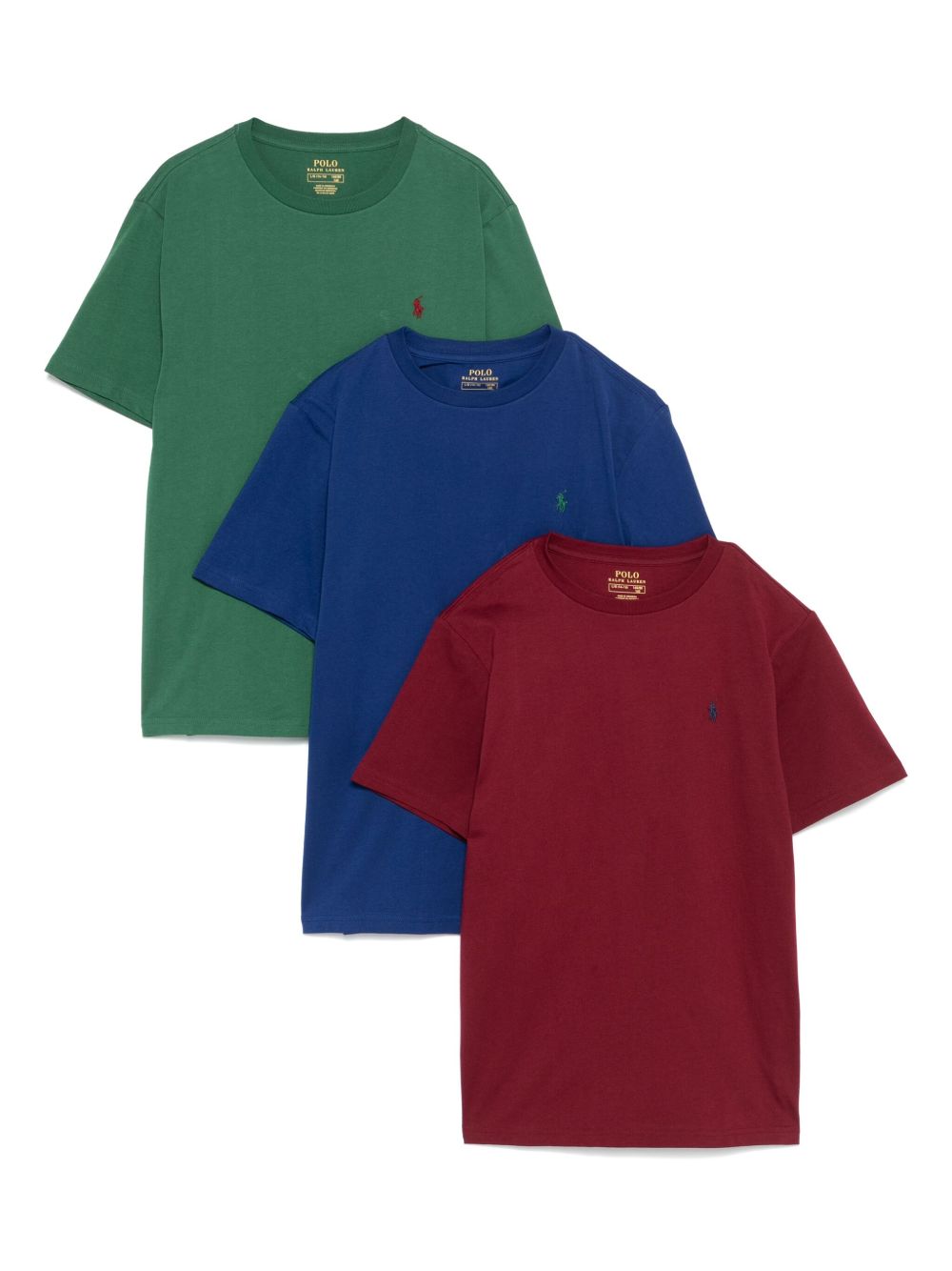 POLO RALPH LAUREN KIDS Polo Pony 刺绣T恤（三件装） - 绿色