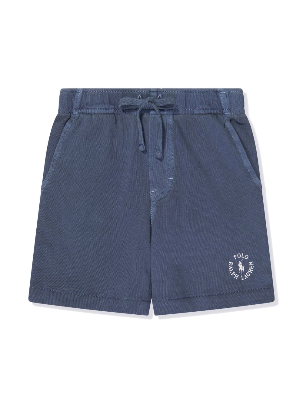 POLO RALPH LAUREN KIDS logo印花毛巾布短裤 - 蓝色