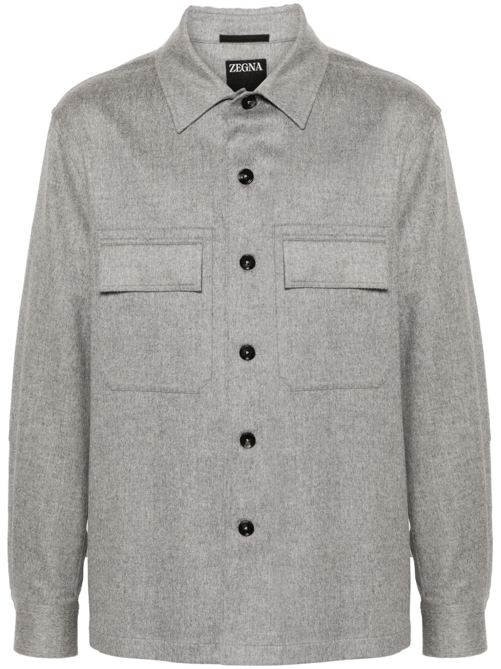 Zegna Alba 夹克式衬衫 - 灰色