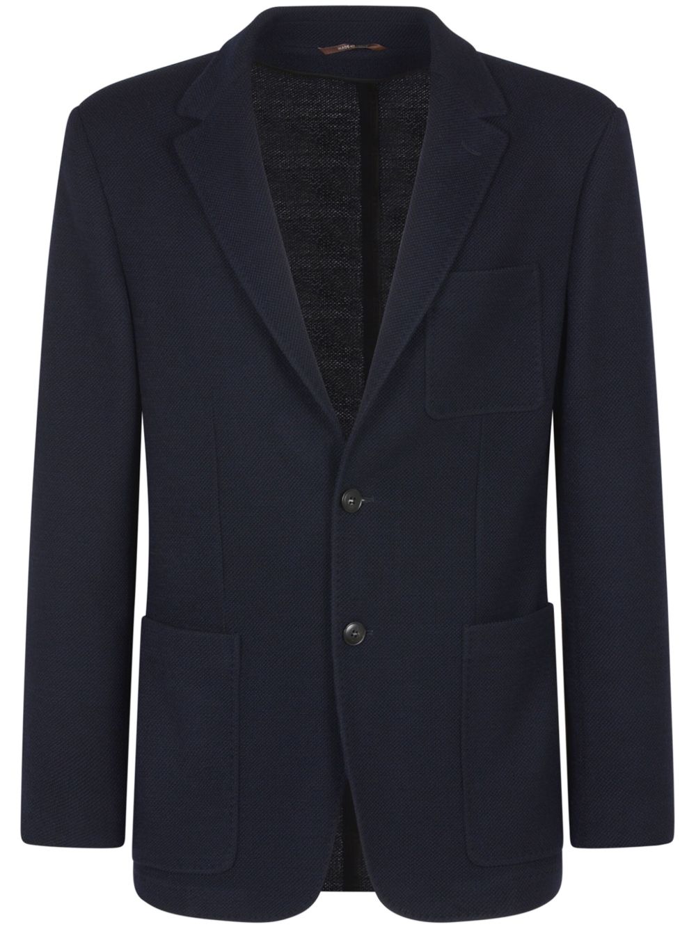 Canali 平驳领纹理西装夹克 - 蓝色