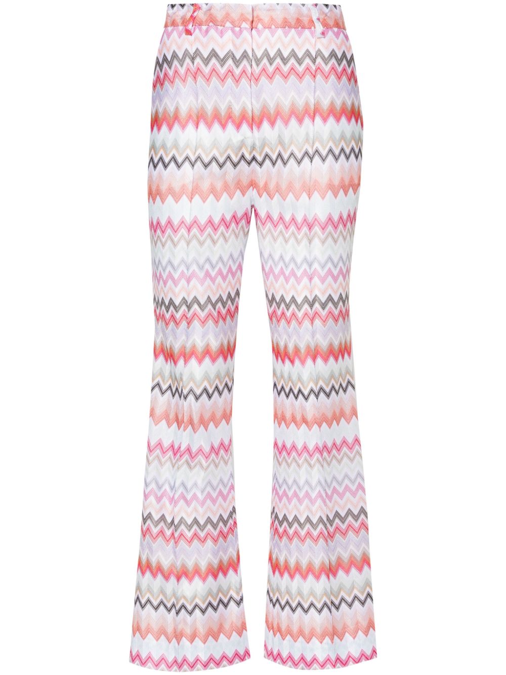 Missoni Z字形图案编织露踝裤 - 粉色