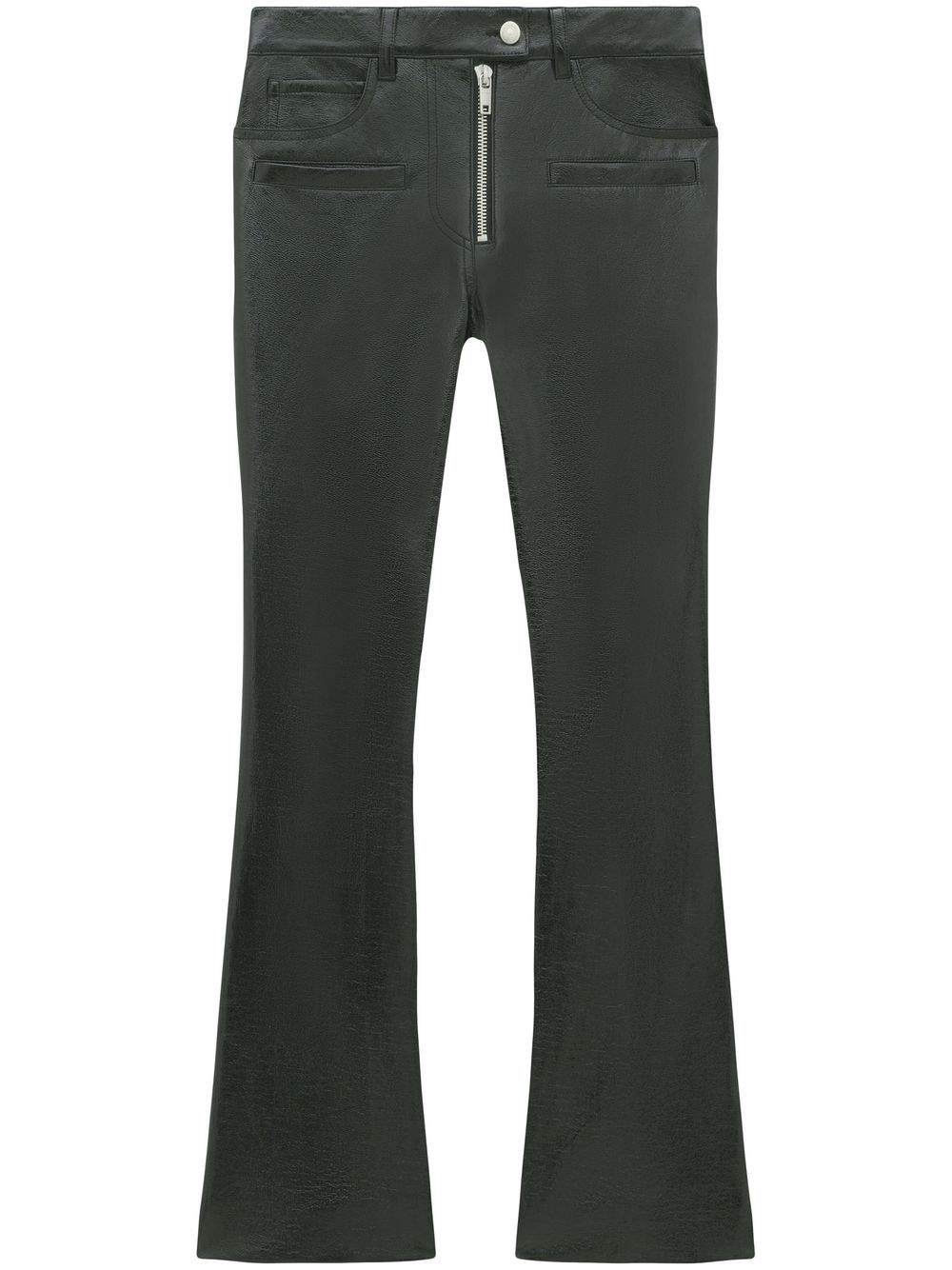 Courrèges Corolle 漆光面料长裤 - 黑色