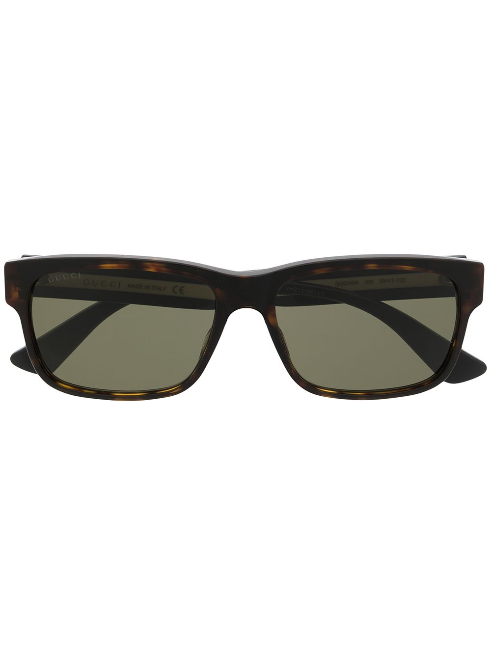 Gucci Eyewear 长方形框太阳眼镜 - 黑色