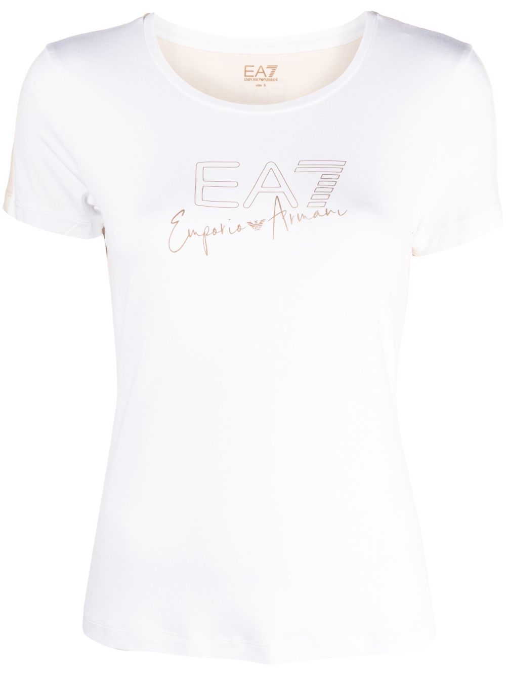 Ea7 Emporio Armani logo印花圆领T恤 - 白色
