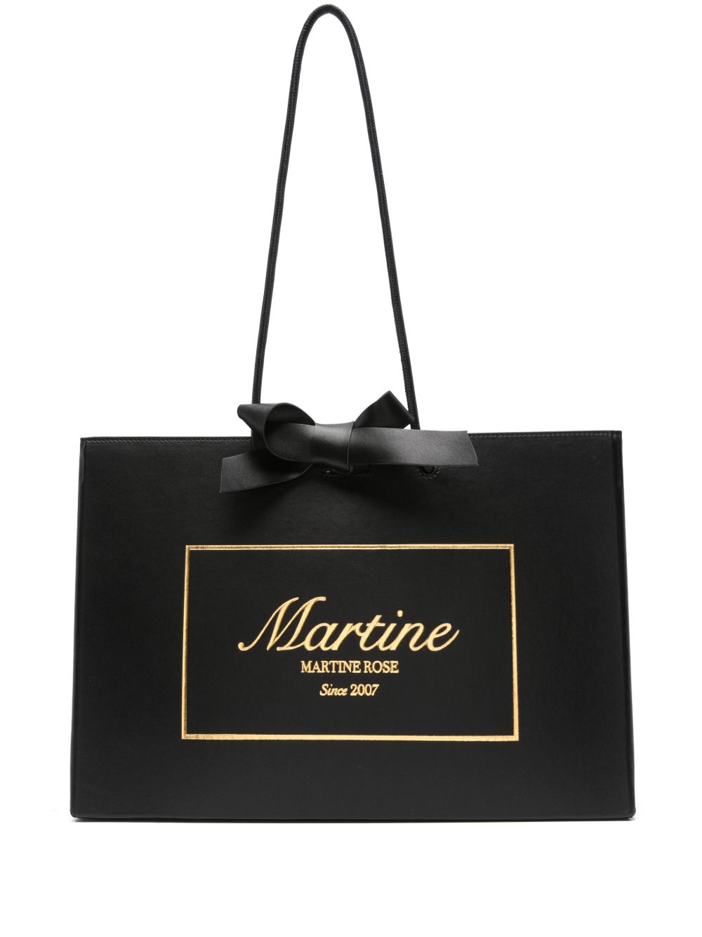 Martine Rose logo凹面压花手提包 - 黑色