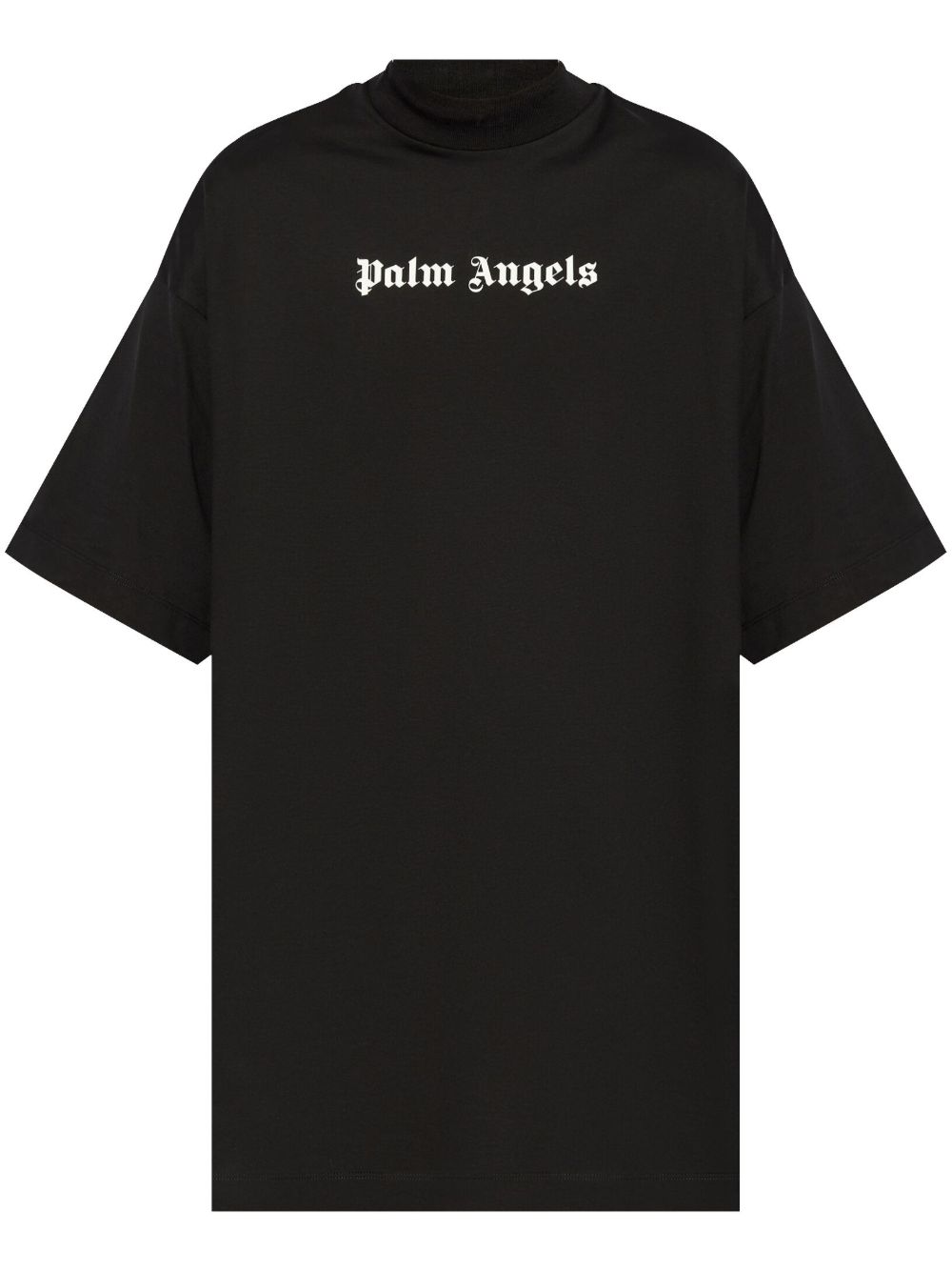 Palm Angels logo印花T恤式连衣裙 - 黑色