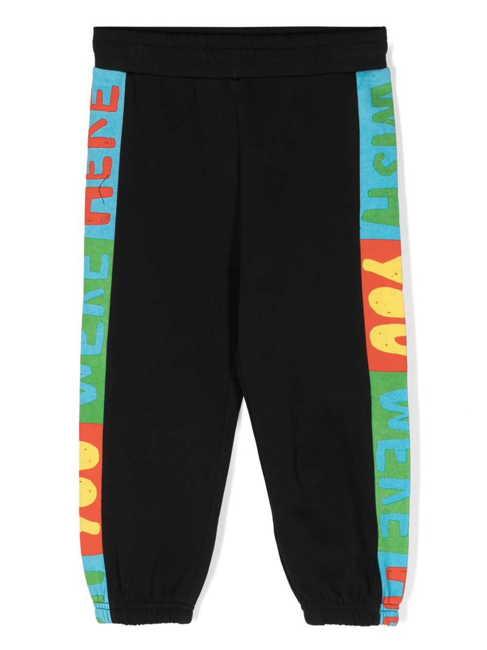 Stella McCartney Kids logo印花棉运动裤 - 黑色