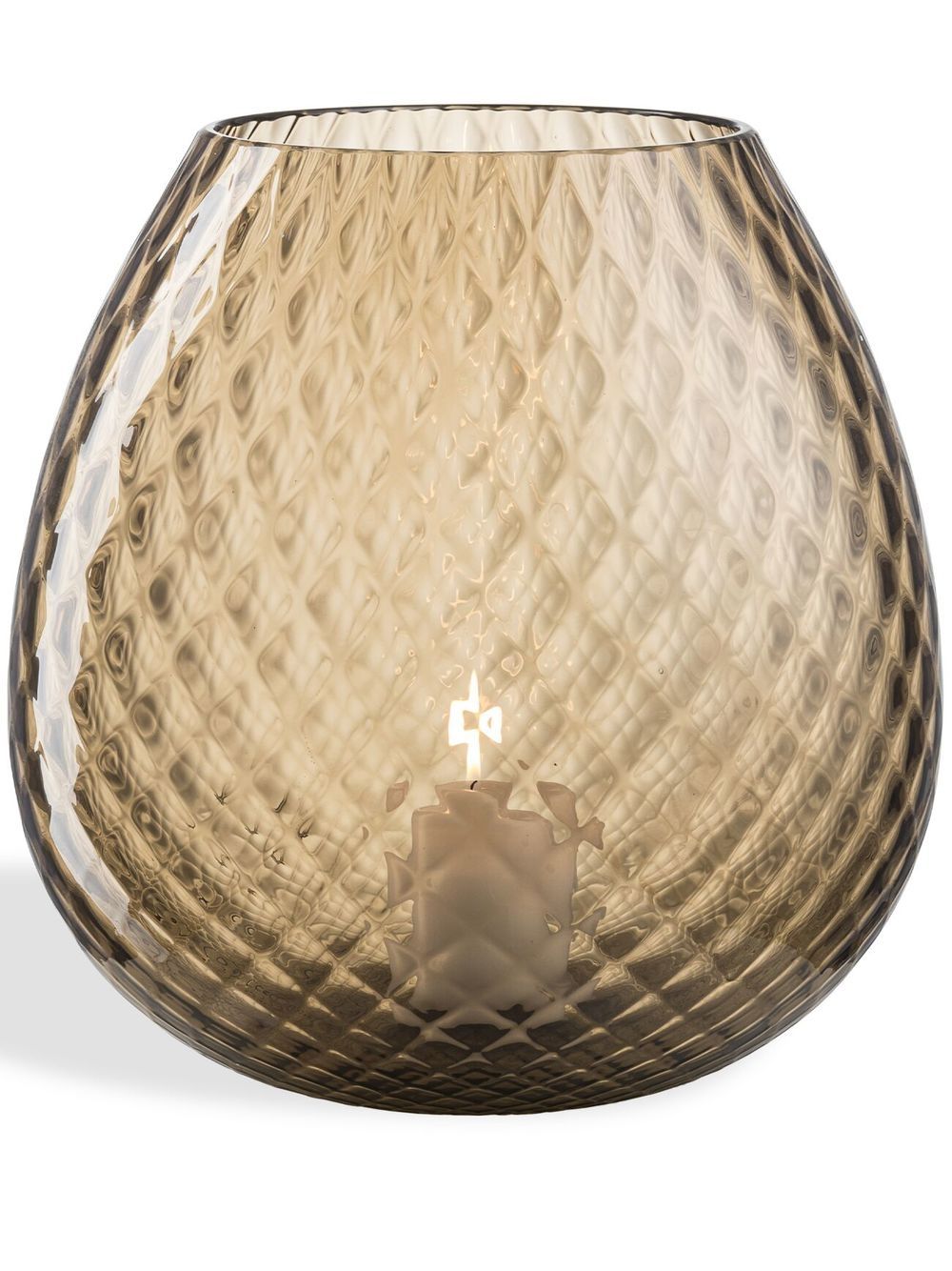 NasonMoretti Macramé 玻璃烛台 - 褐色
