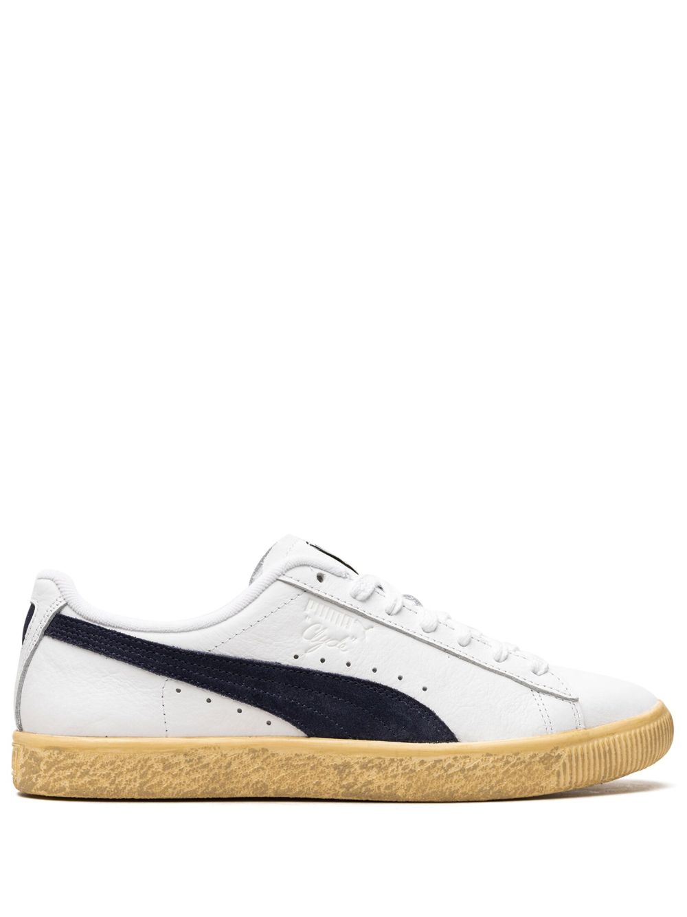 PUMA Clyde Vintage 皮质运动鞋 - 白色