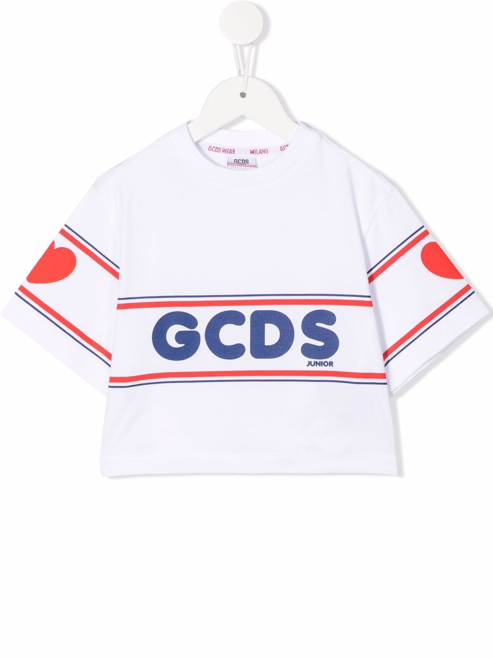 Gcds Kids logo印花短袖上衣 - 白色