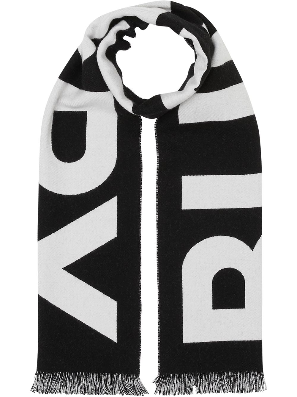 Burberry logo提花围巾 - 黑色