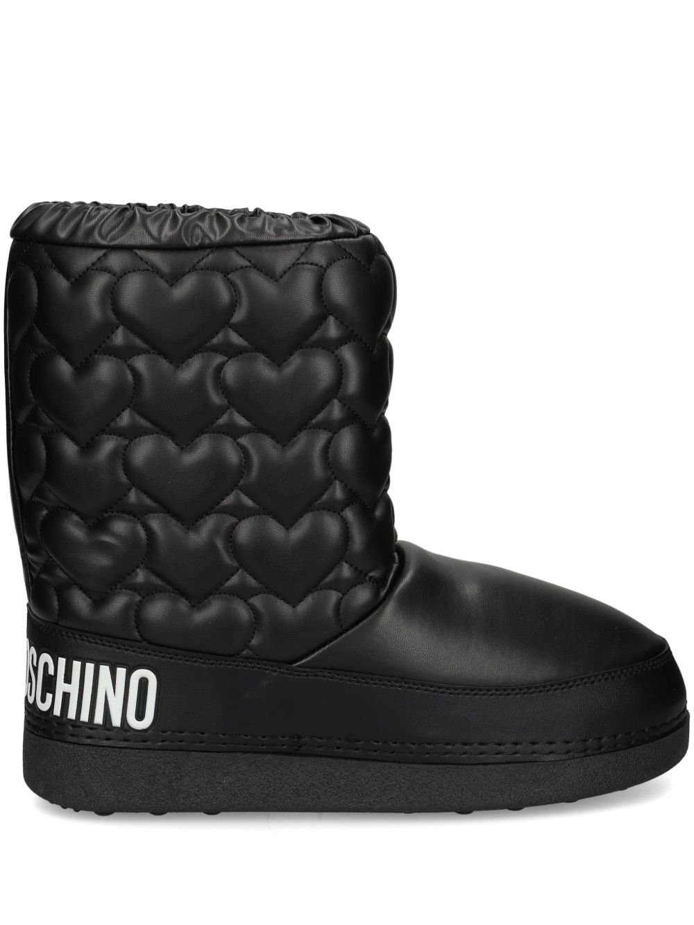 Love Moschino 厚底绗缝短靴 - 黑色