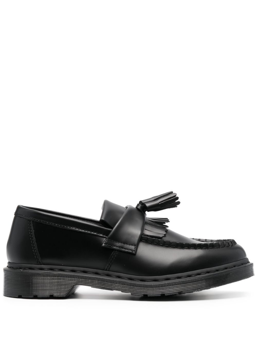 Dr. Martens 流苏细节皮质乐福鞋 - 黑色