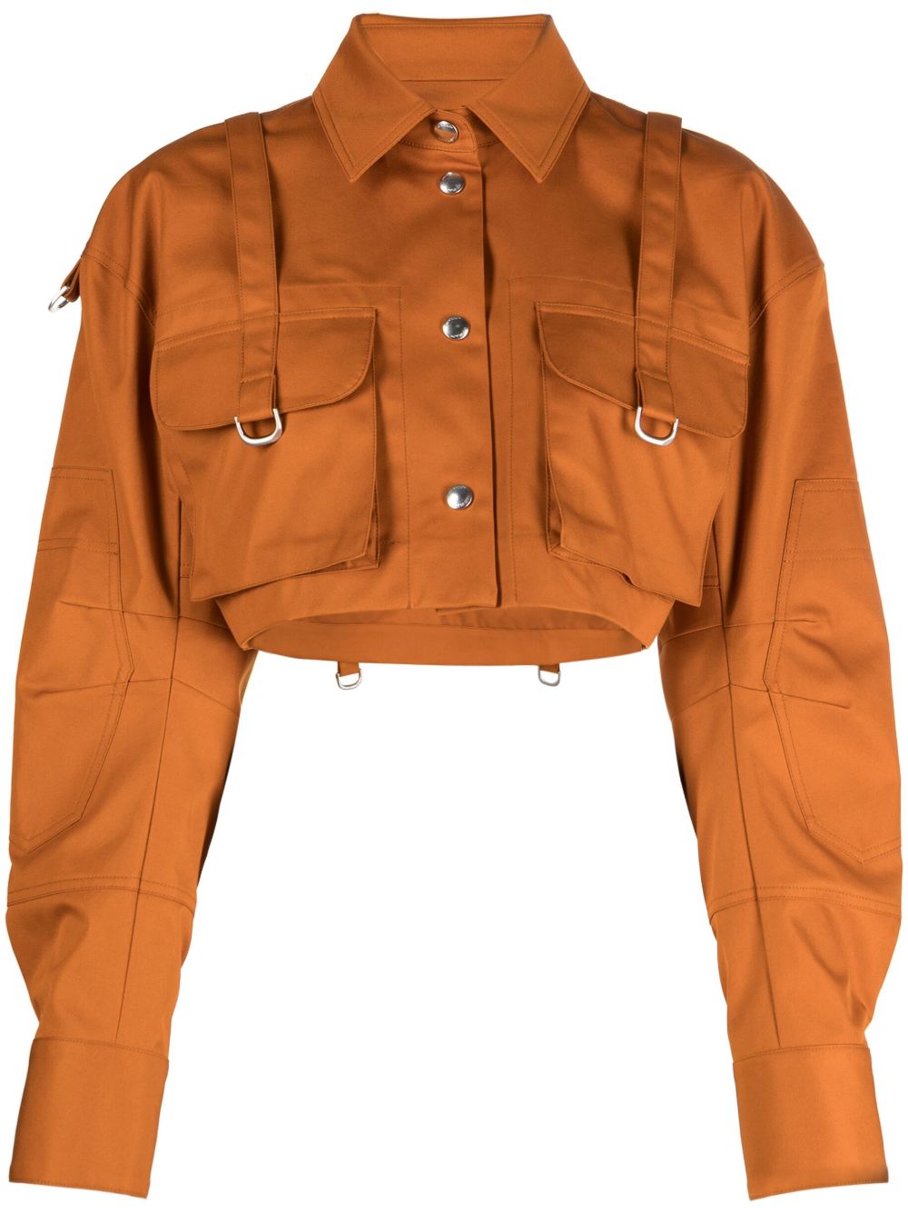 Off-White Co Cargo 短款棉衬衫 - 橘色