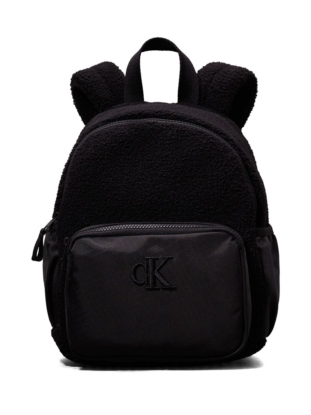Calvin Klein Kids logo刺绣双肩包 - 黑色