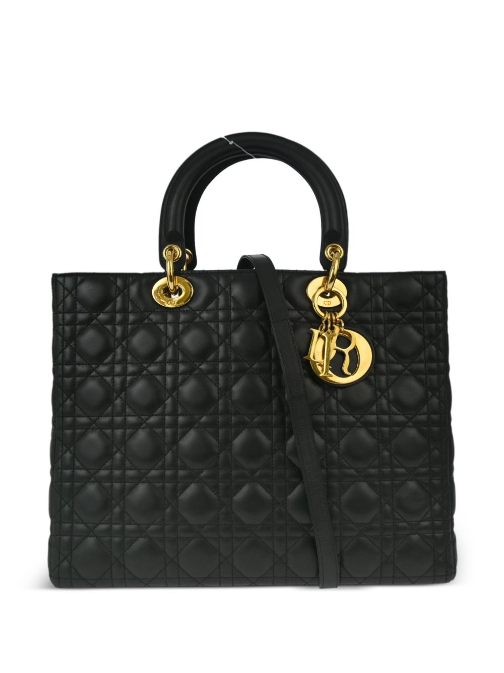 Christian Dior Pre-Owned 2001 Lady Dior Cannage two-way bag - 黑色