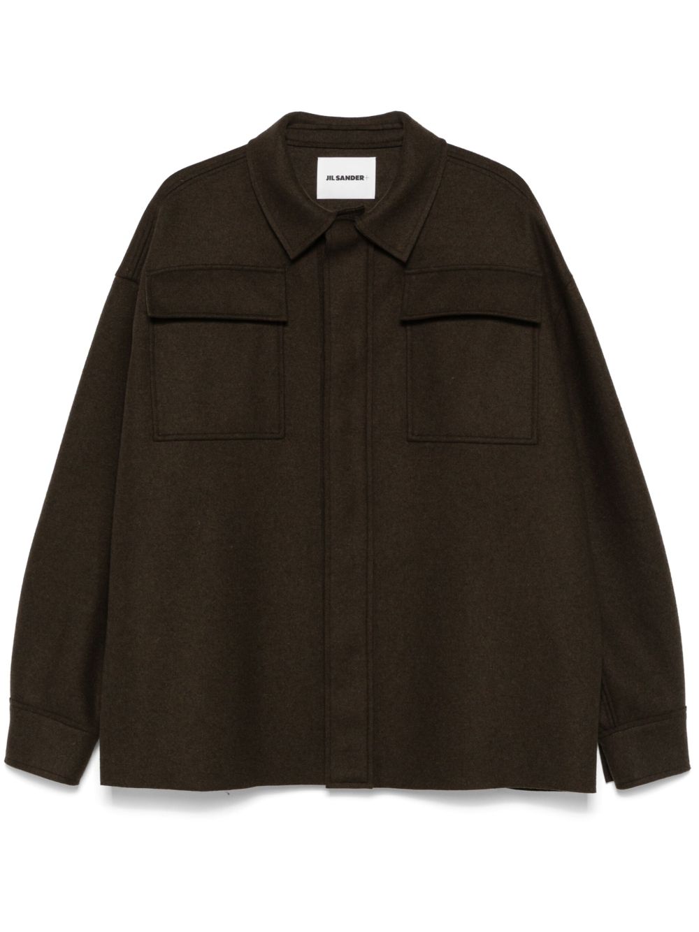 Jil Sander 毛毡衬衫 - 绿色