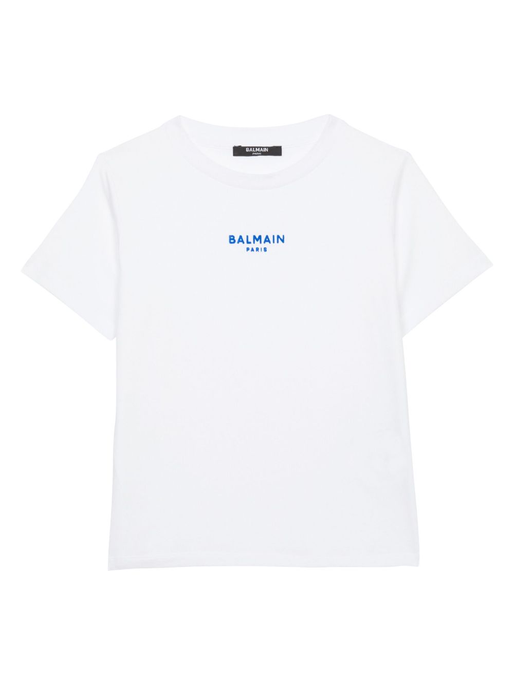 Balmain Kids logo刺绣棉T恤 - 白色