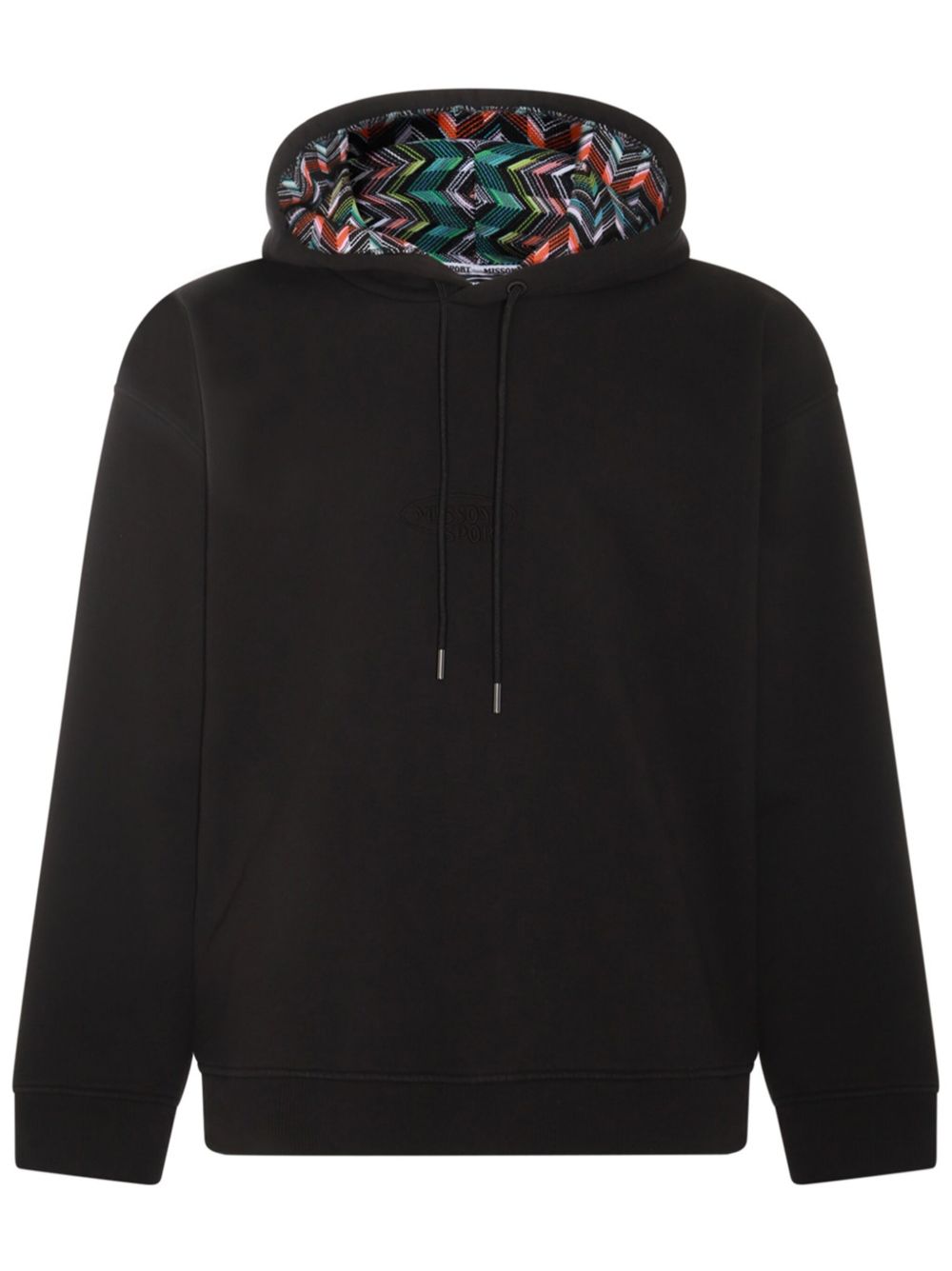 Missoni Z字形图案棉连帽衫 - 黑色