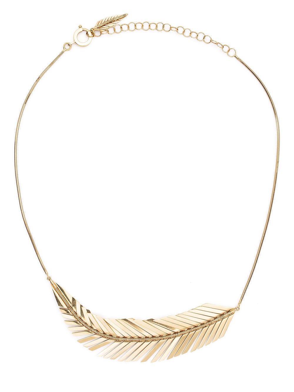 Cadar Feather 18K黄金项链 - 金色