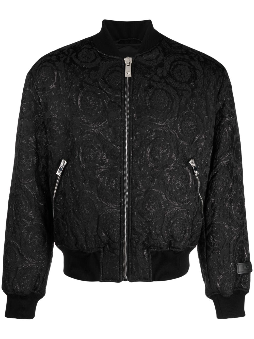 Versace Baroque Cloquet 飞行员夹克 - 黑色