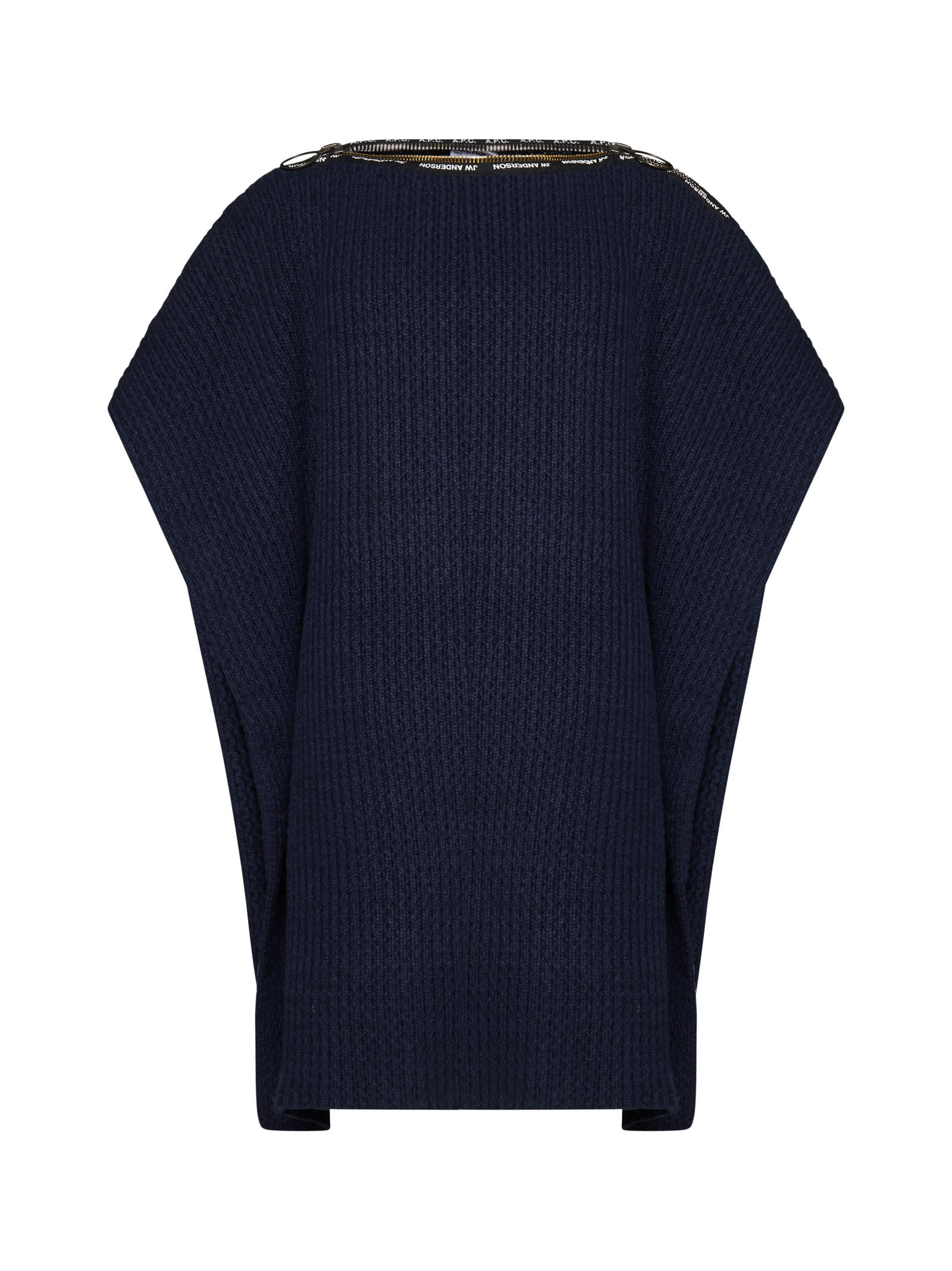 A. P.C. X Jw Anderson拉链详细的罗纹卡夫卡