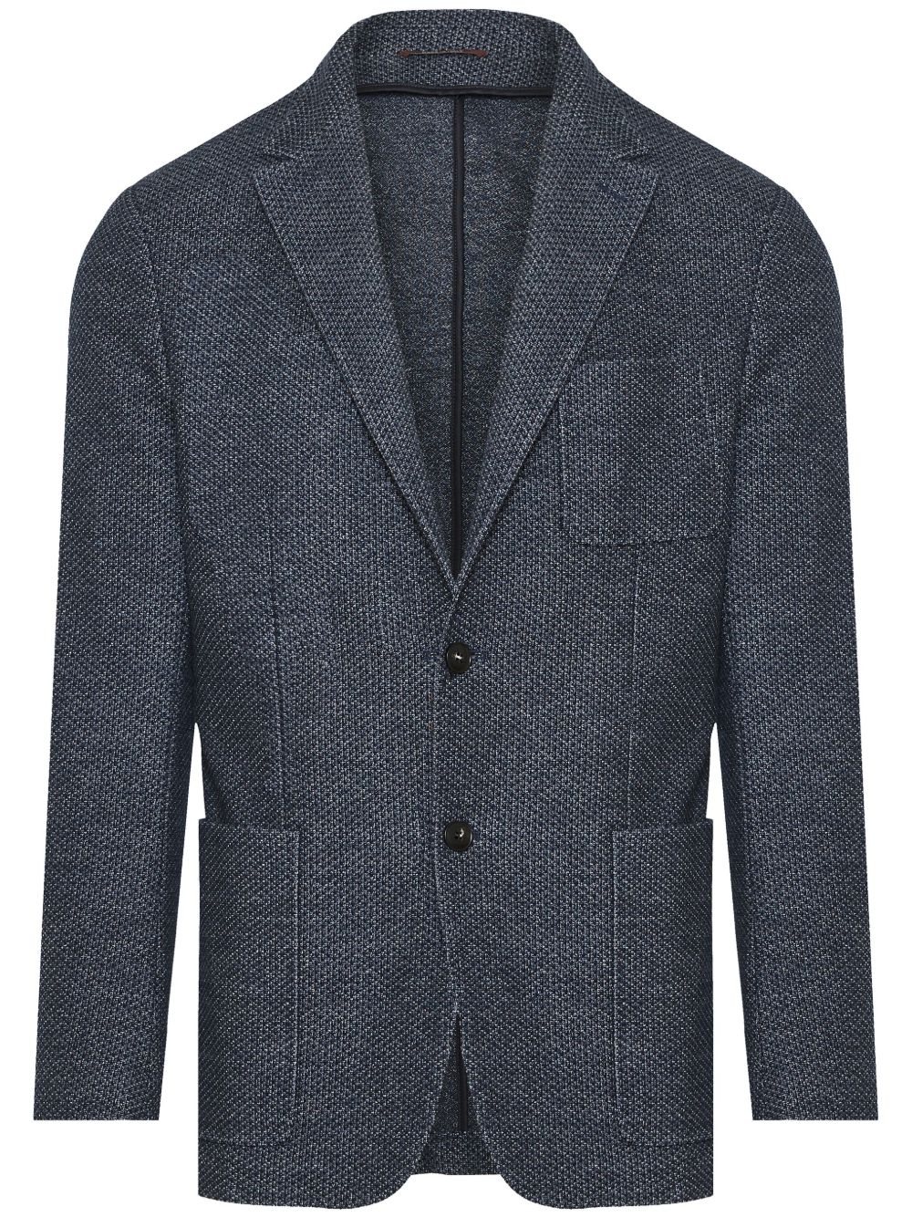 Canali 棉羊毛西装夹克 - 蓝色
