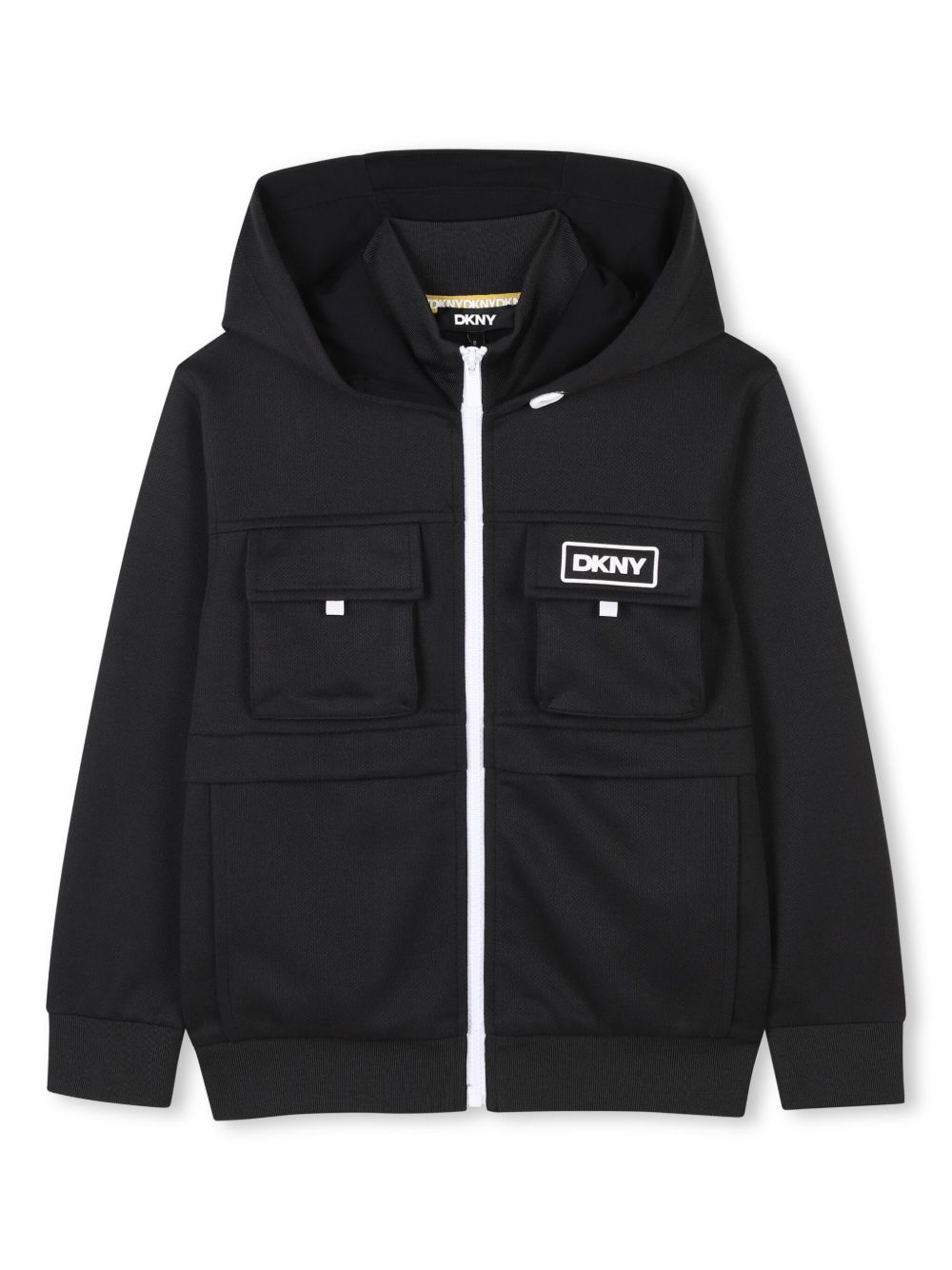 Dkny Kids logo印花开衫 - 黑色
