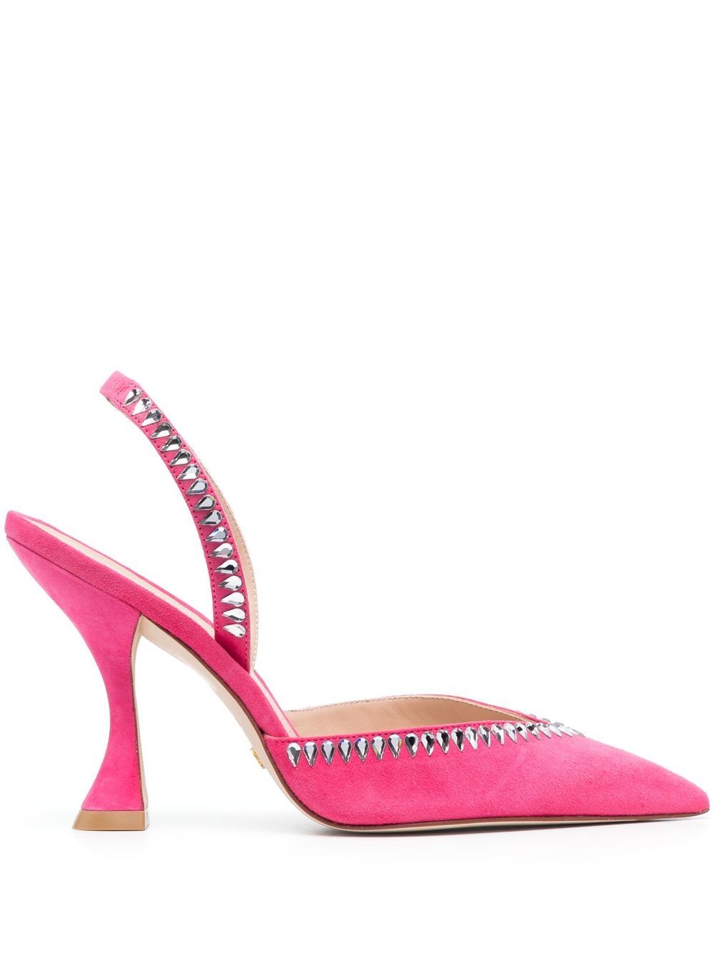 Stuart Weitzman 晶饰尖头高跟鞋 - 粉色