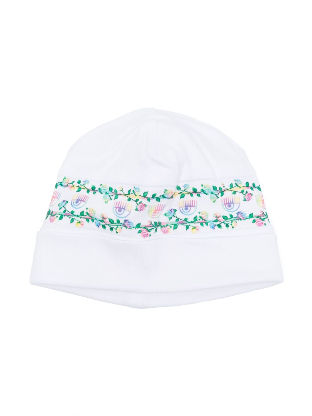 Chiara Ferragni Kids Eyelike 印花套头帽 - 白色
