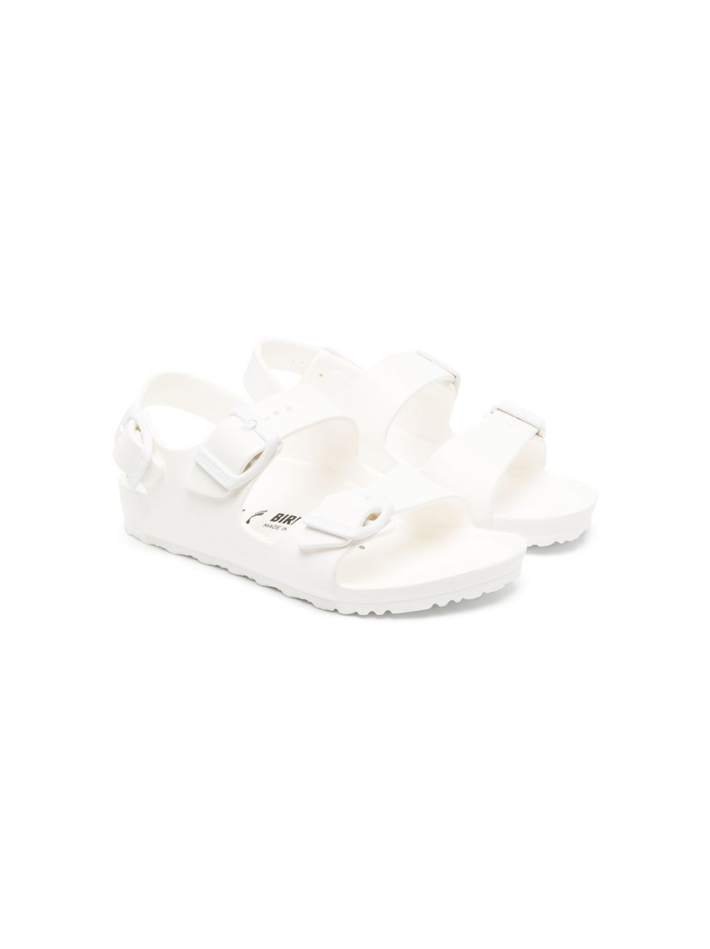 Birkenstock Kids Milano Essentials 扣环带凉鞋 - 白色