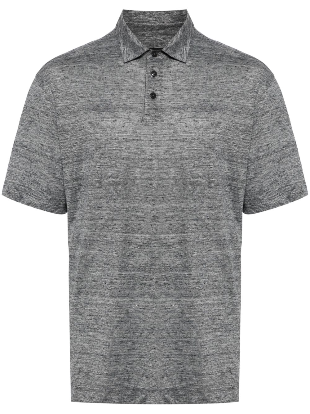 Zegna 短袖亚麻polo衫 - 灰色