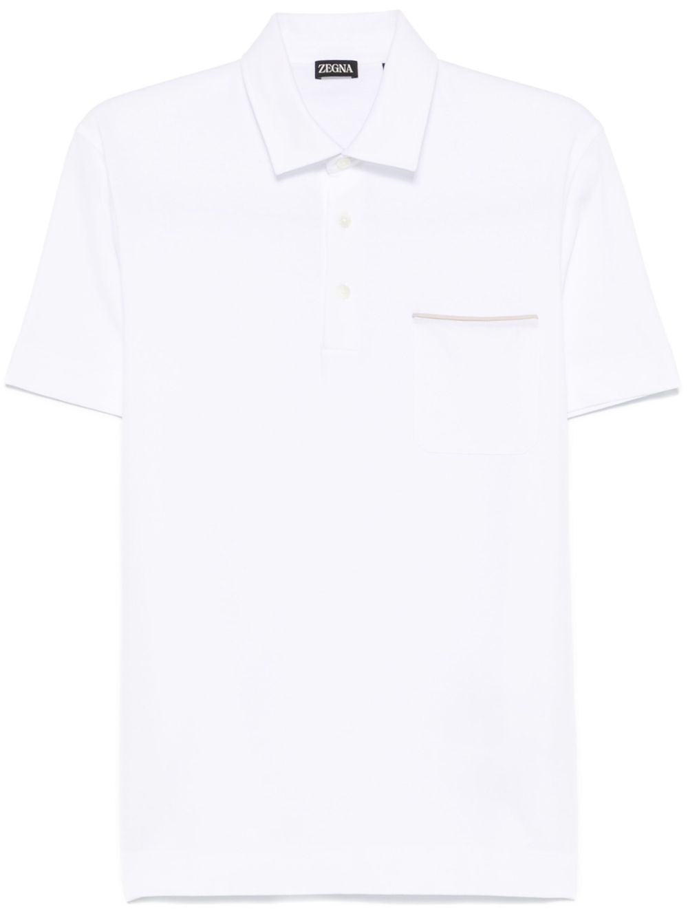 Zegna 珠地布编织polo衫 - 白色