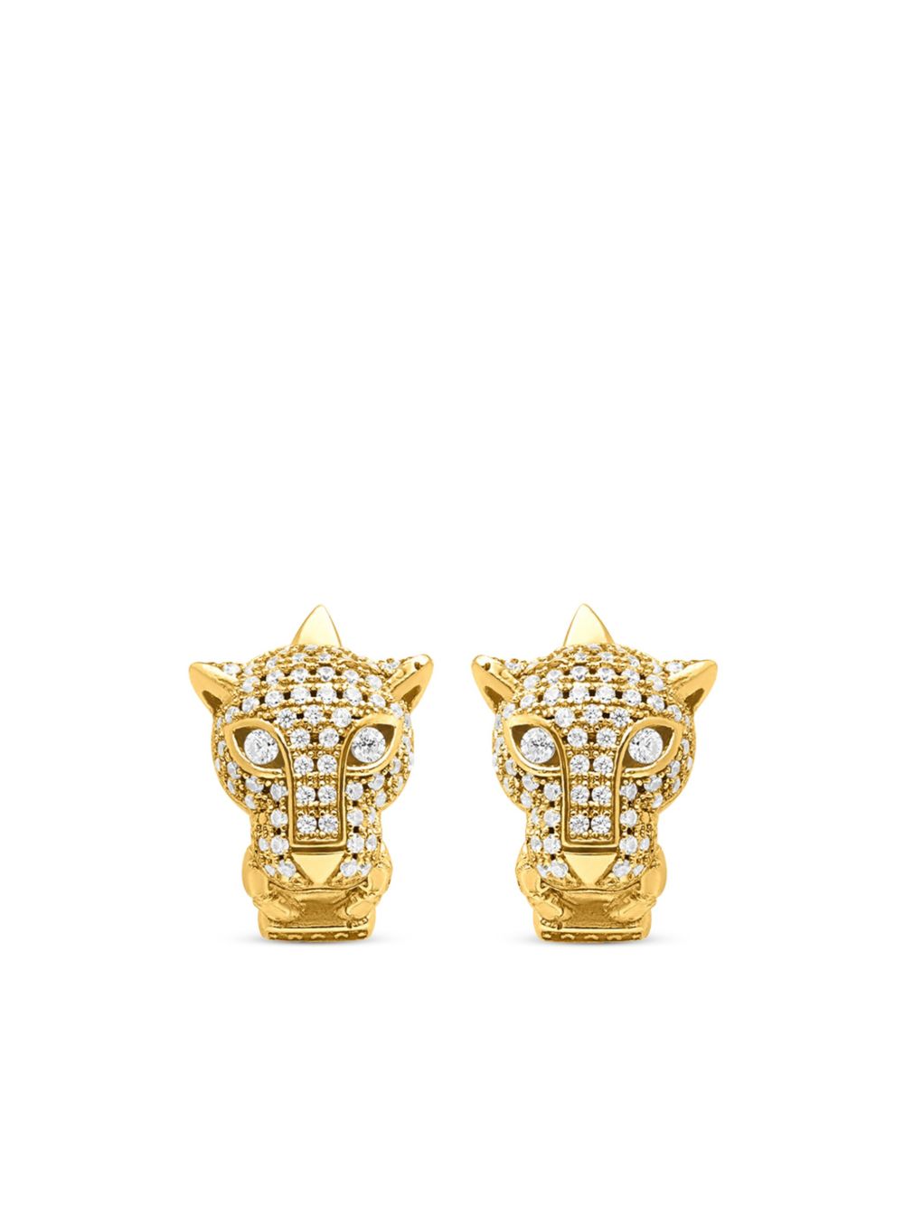 Nialaya Jewelry Panther 纯银圈形耳环 - 金色